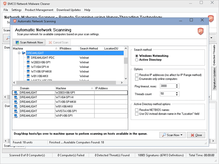Network Scan Configuration